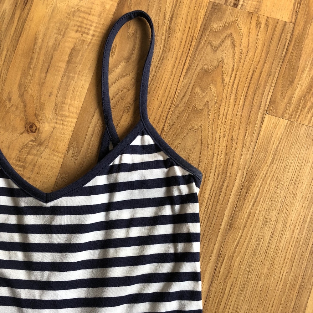 Navy and White Striped Dress